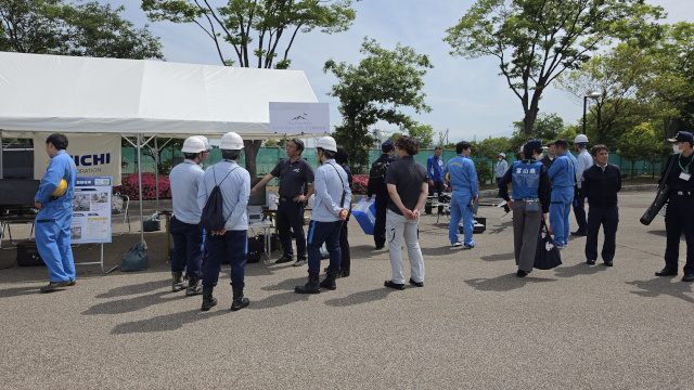 北陸電力送配電殿の非常災害対応実働訓練に出展しました。